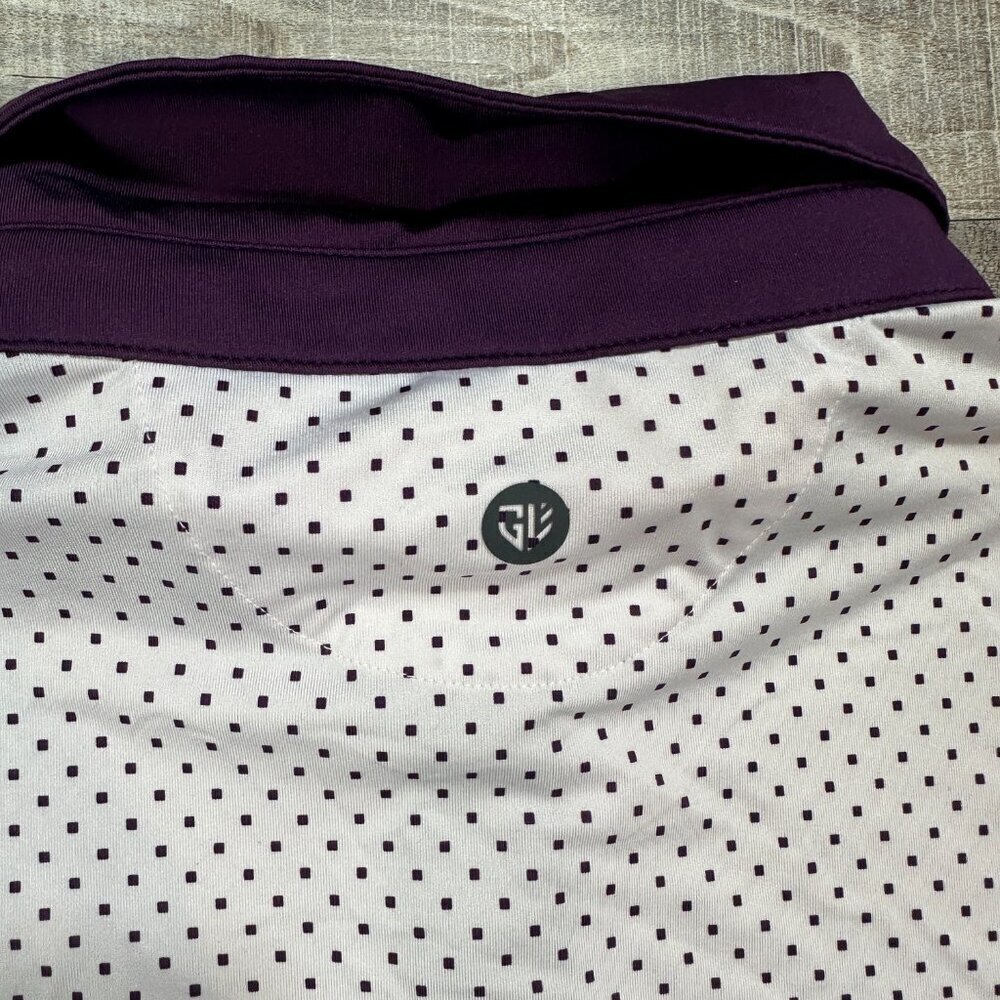 Graham Luxe Golf Polo Shirt Men’s XL White/Burgundy Short Sleeve Performance - Picture 10 of 11